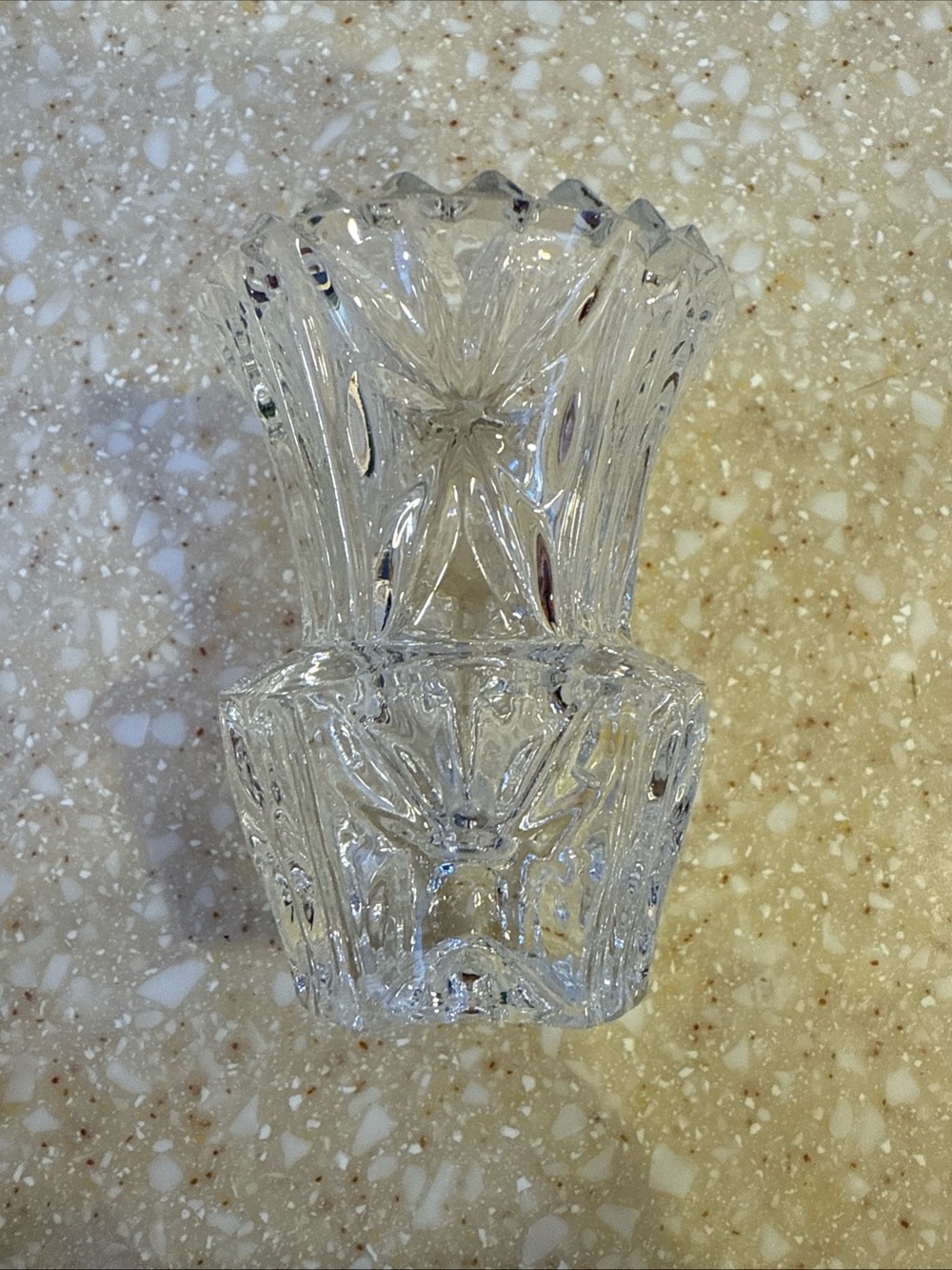 Vintage Clear Glass Cut-Style Decorative Toothpick Holder